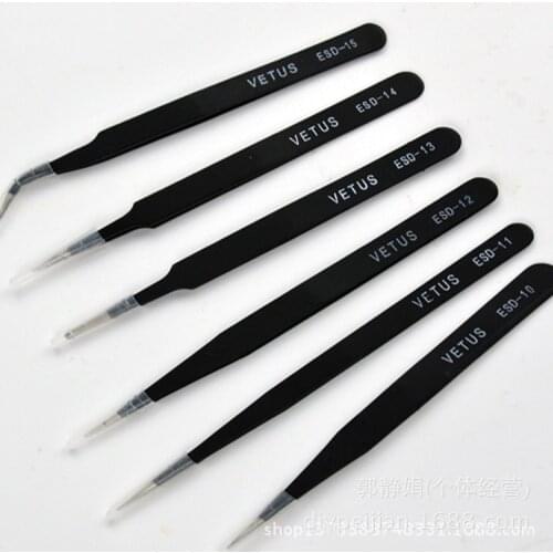 6pcs/lot Stainless Steel Netus Tweezers Set ESD10-15 for jewelry and watch Free Shipping