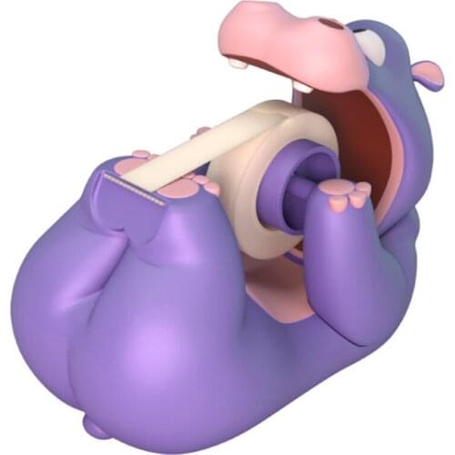 Creative Hippo Tape Dispenser Desktop Adhesive Cutter Stand Holder Desk Accessory Office School Supplies Stationery Mechanical