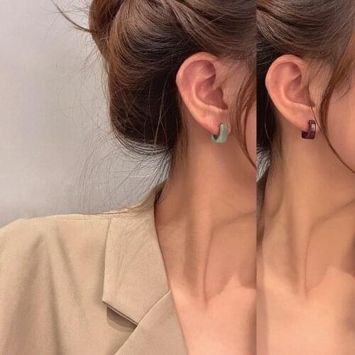 Find Me Simple Alloy Geometric Stud Earrings Cute Candy Color For Women Fashion Jewelry Accessories