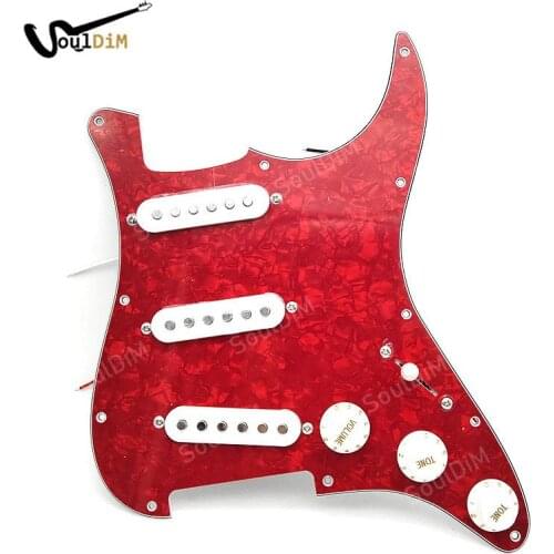 NEW Loaded Prewired Guitar Pickguard Guard Plate Ivory 3Ply with SSS Ceramic Magnet Pickups Set for Strat Electric Guitar Parts