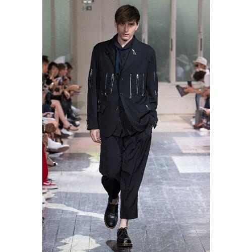 S-6XL!Large size, high quality mens wear 2019 Original design and custom show zipper complex stitching suit