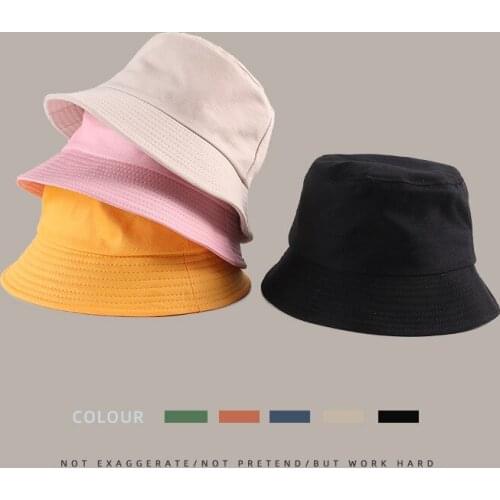 New Spring High Quality Cotton Bucket Hats Yellow Red Black Pink Black Men and Women Sunhat Fishing Cap Fashion Trend Wholesale