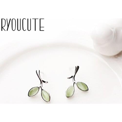 Punk Style Ladies Boho Opal Leaf Earrings For Women Wedding Jewelry Statement Earrings Party Gift Pendientes