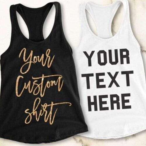 Custom Your Text Here Tanks Personalized Exercise Tanks Bachelorette Party Birthday Party Cheerleading Uniforms Bridesmaid Gift