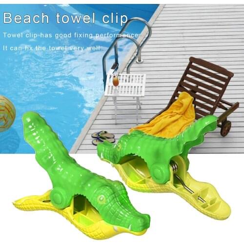 2PCS Plastic Clothes Clips Beach Towel Clamp Windproof Clips Simulation Animal Cartoon Clothes Pegs Hanger Quilt Socks Clip