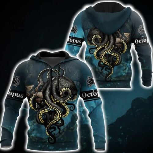 PLstar Cosmos 3DPrint Newest Sea Octopus Ocean Art Funny Premium Unique Harajuku Streetwear Unisex Hoodie/SweatshirtZip Style-10