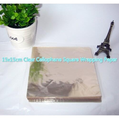 500pcs/lot 15x15cm Clear Cellophane Square Shape Gift Wrapping Film Candy Cookie Party Favor Gift Packaging None Plastic Eco