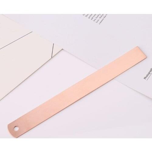 Dropship Vintage Copper Brass Ruler Bookmark Label Book Mark Cartography Painting Measuring Tool Office School Stationery
