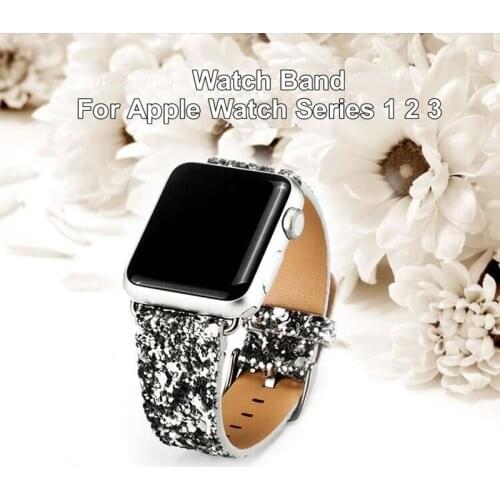 Smart Watch Wrist Bracelet For Apple Watch Series 1 2 3 Fashion Band Glisten Leather Strap For Apple Watch 4 Watchbands 38-42mm