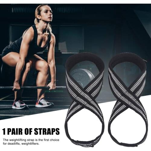 Figure 8 Weight Lifting Straps DeadLift Wrist Strap for Pull-ups Horizontal Bar Powerlifting Gym Fitness Bodybuilding Equipment