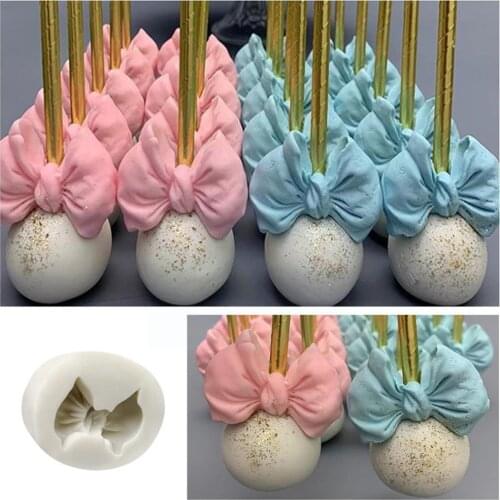 Silicone Bowknot Cake Mold Fondant Chocolate Dessert Mould Accessories Baking Diy Kitchen Decorating Kids Tool Home Bakewar P9R3