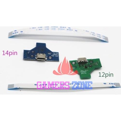 JDS-001 JDS-010 LED Power/Charge Board w/ Ribbon Cable for Sony PS4 Wireless Controller 12pin or 14pin