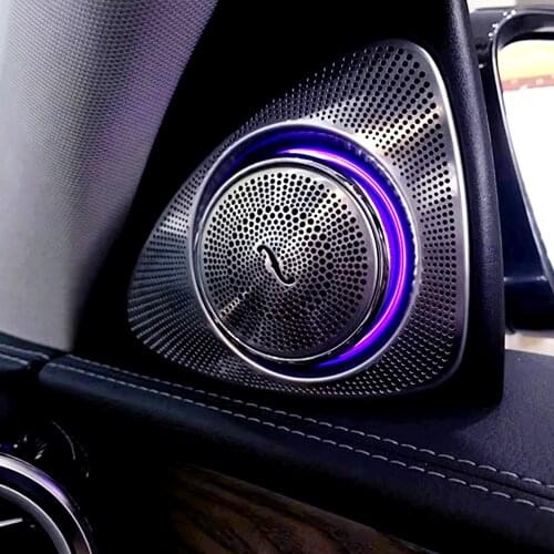 7/64 Colors Car Rotating Tweeter Ambient Light For Mercedes Benz W222 S Class Left Right Door Side Treble Speakers with LED lamp