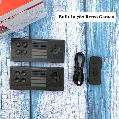 Y2-HD TV Video Game Console Built-in 787 Retro Games Mini Classic Console Wireless Controller HDMI-compatible Outual Player