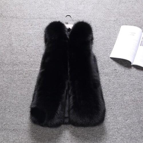 Women Clothes Real Fox Vest Coats Autumn Winter Warm Fur Vests Korean Vintage Elegant Coat Chalecos Para Mujer ZL516