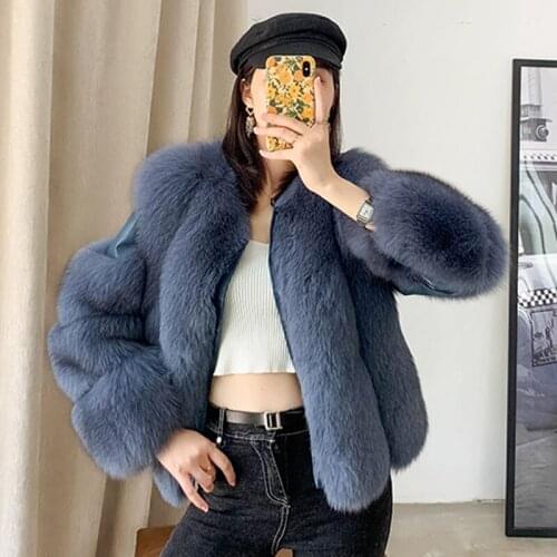 TOPFUR Real Fox Fur Coat WomenS Coat Sheepskin Natural Whole Skin Winter Coat Natural Fur WomenS Jacket 2020