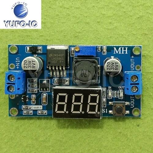 Free Ship 1PCS DC-DC Adjustable Voltage Regulator Power Module Lm2596 Voltage Regulator Module with Voltmeter Indicator