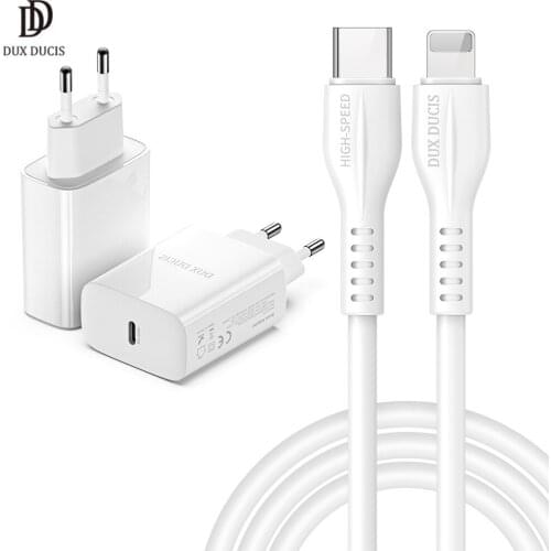 DUX DUCIS For iPhone iPad Fast Charging PD20W Adapter + Charging Cable Suite Wireless Chargers For Iphone