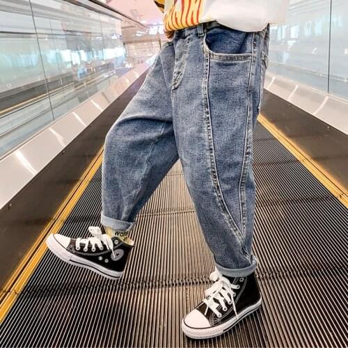 Autumn and Winter New Jeans Baby Girl Clothes Baby Boy Clothes High Waist Solid Color Warm Out Jeans Childrens Clothing