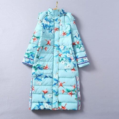 Europe Womens winter Hooded Down coat High quality 90% White Duck down overcoat C660