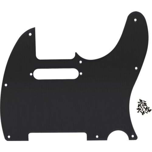 FLEOR Guitar Scratch Plate Aluminum Anodized Guitar Pickguard Black with Screws fit TL 8 Hole