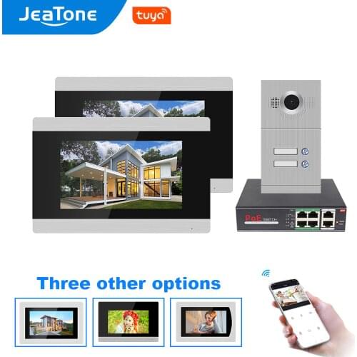 JeaTone 720P WIFI IP Video Door Phone Intercom System for 2 Floors Apartment/8 Zone Alarm support iOS/Android APP Remote Unlock