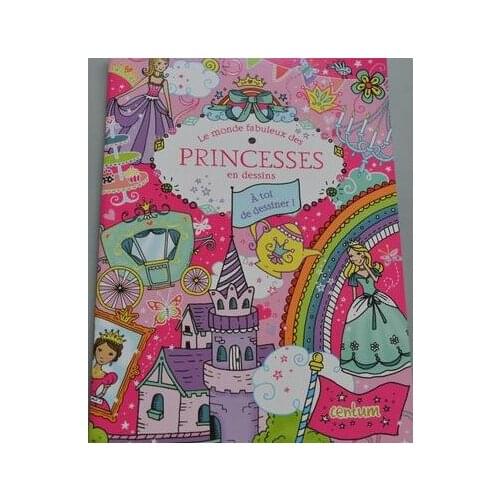 Parent Child Kids French Coloring Book Girl Princess Picture Painting Education Enlightenment Book Age 3 up