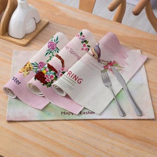 Tableware Mat Easter Placemat Birds Prints For Kitchen Dining Table Waterproof Coaster Modern Pad Home Decor Accessories 30*40cm
