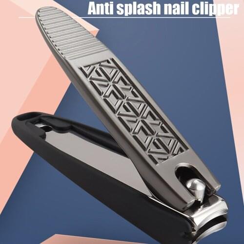 Black Nail Clipper No Splash Stainless Steel Fingernails Toe Nails Clippers Nail Cutter for Women Men H88F