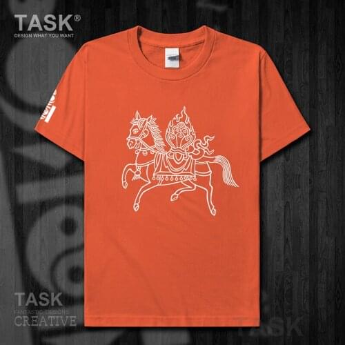 Mongolia MNG Mongol Mongolian element mens t shirt Top t-shirt Short sleeve clothes cotton summer Mongolian Line wind horse 18