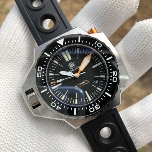 STEELDIVE mens diving watches men automatic watch 1200m waterproof mechanical wristwatch luminous ceramic bezel NH35 sapphire