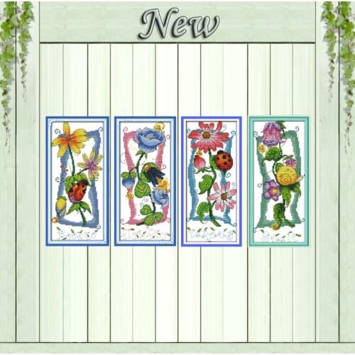Sound of flowers rose firefly cartoon painting counted print on canvas DMC 11CT 14CT Cross Stitch kits embroidery needlework Set