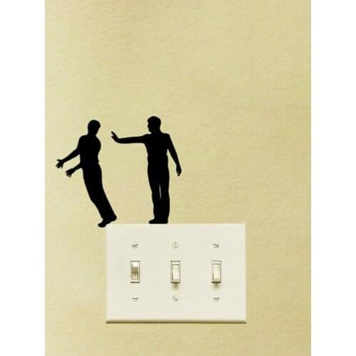 New Fashion Design Creative Sports Series Black Light Switch Fabric Sticker Helping Hands Wall Decal Climbing Wall Home Decor