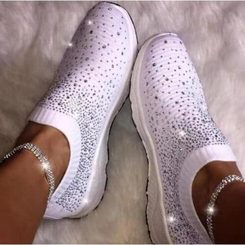 Free post 2020 bright diamond autumn and winter new mesh sports leisure breathable fashion wild flat shoes outdoor travel shoes