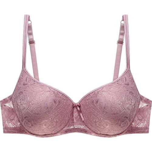 New Plus Size Bra Thin Cup Lace Bralette For Woman Push Up Brassiere Underwire BC Cup Bras Underwears