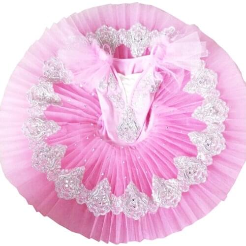 Tutú de Ballet profesional para niña, ropa de baile de Lago Cisne, tutú de panqueque para niña, vestido de Patinaje Artístico de