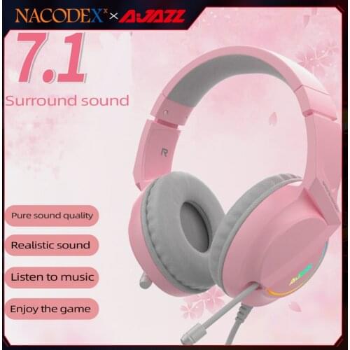 AJAZZ NACODEX AX365 Best Sellers 346g usb Wired Gaming headset 7.1 Sound multifunction On-cord Control for PC Gamer headphone