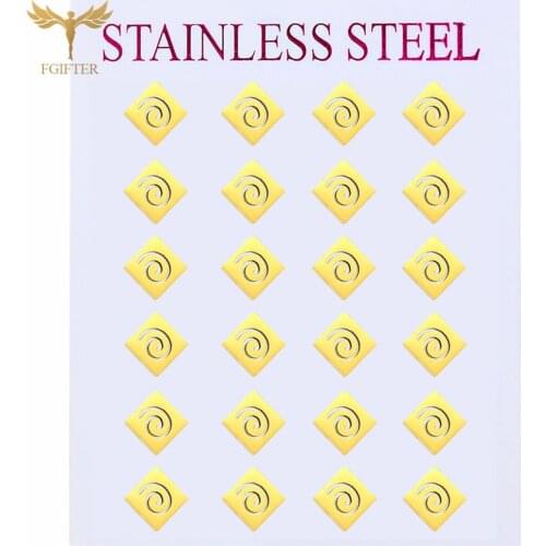 Japanese Animation Character Symbol Earrings Golden Stainless Steel Studs Geometric Anime Men Women Earrings Statement Jewelry