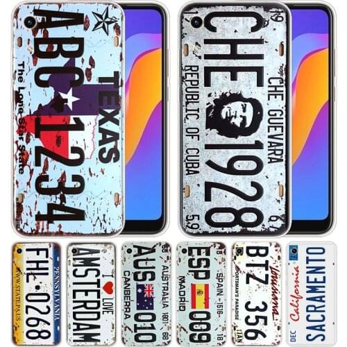 Silicone Case Classical Old license plate number for Huawei Honor 9X 8A 7A 20 Pro 7X 8X 7S 8S 8 9 10 Lite View 20 20i 10i Play