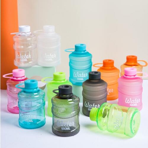 650ML Kawaii Bottle Cute Water Bucket Cup Drop-Proof Plastic Drinkware for Girls Students Training Camping Running Water Bottle