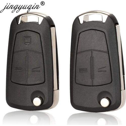 Jingyuqin 10pcs Flip Folding Key Shell Case FOB 3 BTN for Vauxhall Opel Astra H Corsa D Vectra C Zafira Signum Tigra Meriva