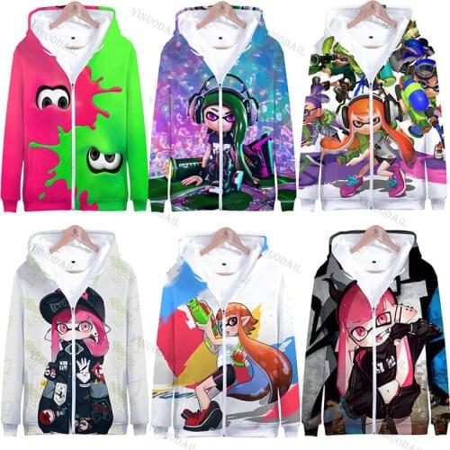 Splaton Game 3D Printed Sweatshirts Men Women Fashion Cosplay Zipper Splaton Harajuku Streetwear Jackets Unisex Coats