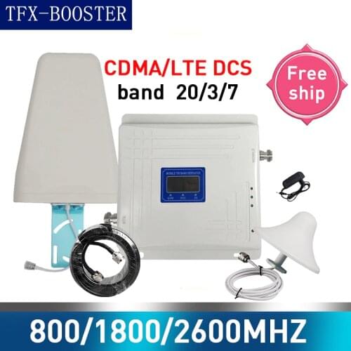 TFX-BOOSTER band 20/3/7 gain70 800/1800/2600Mhz Mobile Phone Repeater 2G 3G 4G Cellular Signal Booster 4G 2600Mhz Amplifier GSM
