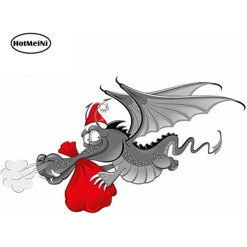 HotMeiNi 13cm x 7.3cm Funny Car Stickers Christmas Cartoon Dragon Decals Waterproof Vinyl for Any Flat Smooth Clean Surface