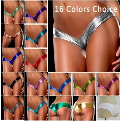 16 colors Quanzhou Walson Sexy lingerie leather bright Womens Leather Latex Underwear Erotic Underwear Sexy Underwear