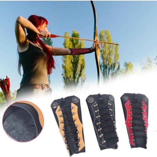 1PC Traditional Archery Adjustable Arm Guard Cow Leather Protector Gear Cowhide Bow Shooting Arm Armband Gift Hunting Outdoor