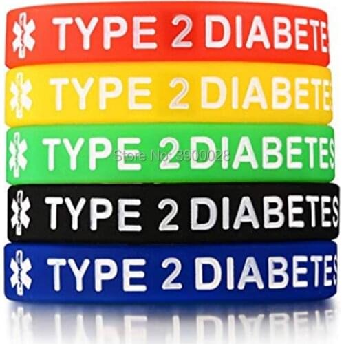 100pc Type 2 Type 1 diabetic diabetes medical alert awareness hope together silicone wristband bracelet