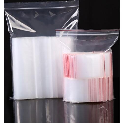100pcs 3 Sizes Transparent Sealed Portable Plastic Pouch Sachet Gift Jewelry Packaging Bags For Wedding Party Beads Business