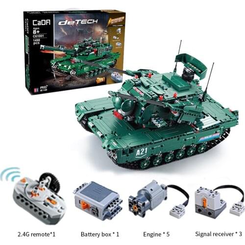 1498pcs RC Car Military M1A2 Tank Compatible Model Building Blocks Bricks WW2 Boys Gifts Remote Control Kids educational Toys