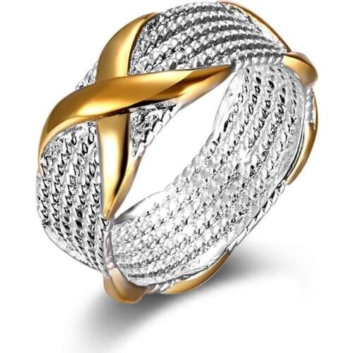2019 Classic X Tied Silver Jewelry Ring S925 Stamp AAA Zircon Infinity Rhinestone Crystal Rings for Women Wedding Statement Anillos Mujer Best Lovers' Gifts